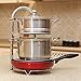 WiseLife Height Adjustable Pan Pot Organizer Rack, 5-Tier Stainless Steel,10 11 & 12 Inch Heavy Duty Kitchenware Cookware Pot Rack Holder Kitchen Cabinet Countertop Storage Solution