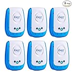 Kpest Pest Control Ultrasonic Repellent,Electronic Plug In Pest Repeller,Pack of 6 Repellent For Mice,Mosquitoes, Cockroaches, Ants, Rodents, Flies, Bugs, Spiders, Other Insects