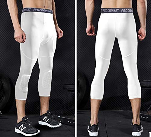 white basketball compression pants