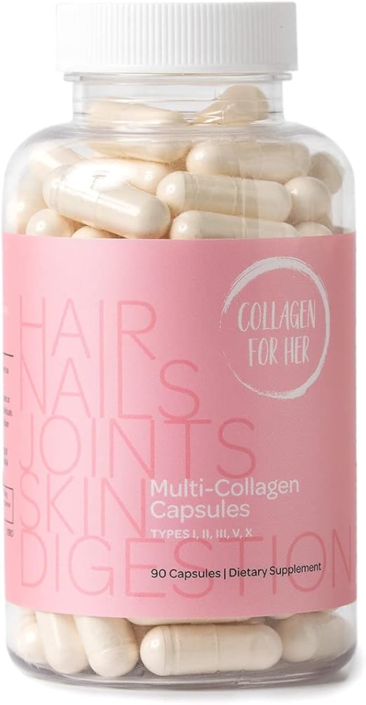 Amazon Com Collagen For Her Multi Collagen Capsules Types I Ii Iii V X Collagen Peptide Protein Capsules For Women Hair Skin Nails Joints And Beauty Health Personal Care