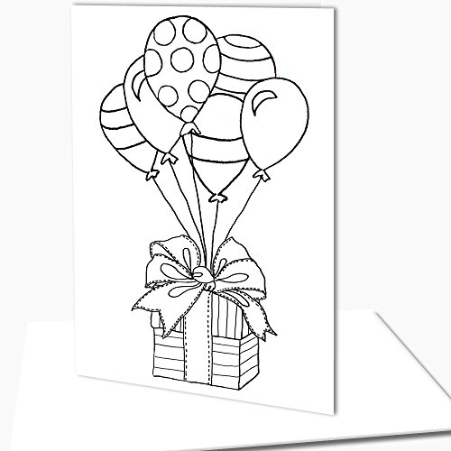 Adult Coloring Greeting Cards for Birthday, Anniversary and Every Occasions | Set of 10 Cards to Color and Send | Envelopes Included | Set A/White by Art-Eclect - Thumbnail 2