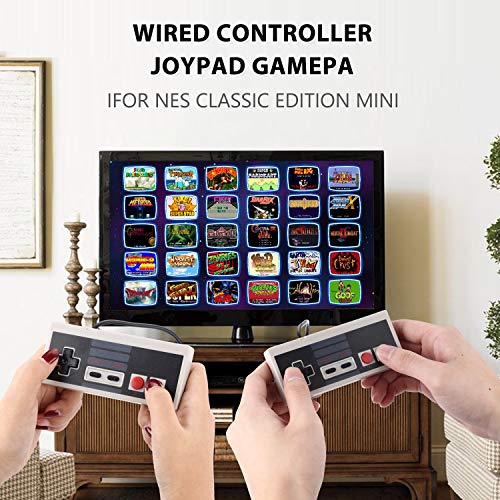 NES Classic Mini Wired Controller - Aterox Replacement Joypad Gamepad with Extended 6FT Cable for New 2016 Nintendo Entertainment System Game Console (2 Pack)