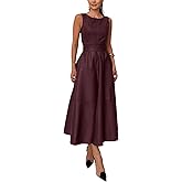 CHARTOU Women PU Faux Leather Sleeveless Elegant Flowy Long Dress Party Night Out Dress with Belt