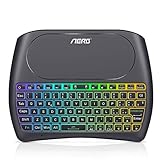 Mini Keyboard, Aerb 2019 Upgraded D8 Pro Mini Wireless Keyboard with Touch Pad Combo for Android Smart TV, PC, Xbox, RGB Backlit, Rechargeable Li-ion Battery