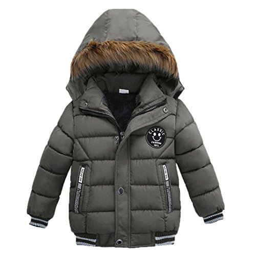 Fashion Jacket Toddler Kids Boys Girls Winter Warm Hooded Zipper