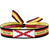 BDM Burgundy Cross Fabric Bracelet, Burgundy Flag and Spanish Tercios, Flag of Spain. Unisex Historical Pride Accessory.