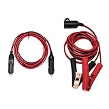 DEDC Battery Clip On Plug Socket 10FT 12V/24V with Cigarette Lighter Cable Male to Male