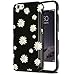 iPhone 6S Case, Dimaka Cute Daisy Floral Flower Designed Glitter Pattern Full Cover Protective, 2 Layers Hybrid Case, Trendy Girly Sturdy Black Hard Case for iPhone 6/6S 4.7 inches (Daisy)