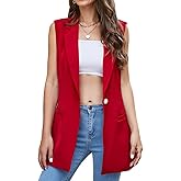 Kedera Women's Sleeveless Vest Blazer Fully Lined Spring Casual Open Front Work Office Tops Jacket Pockets