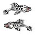 MagiDeal 2 Pieces / Set Kayak Decals Fish Bones Skeleton Stickers for Kayak Canoe Fishing Boat Wall Car Accessories