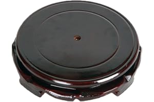 Chinese Wooden Non-Rotating Base Round Household Vase Plant Fishbowl Stone Buddha Statue Display Stand