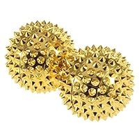 Conversege Beauty Hand Massage Ball Body Acupressure Magnetic Spiky Massage Acupuncture Pain New (gold)