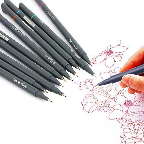 Fineliner Color Pen Set, Fine Line Point Drawing Marker Pens for Writing Journaling Planner Coloring Book Sketching Taking Note Calendar Art Projects Office School Supplies (18 Colors)
