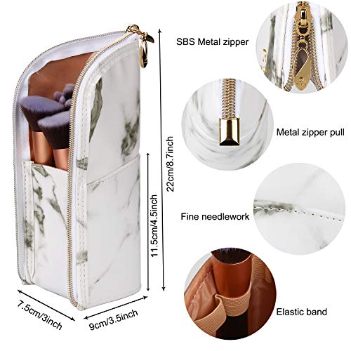 Marble Makeup Brush Holder Makeup Brush Case Organizer Travel Makeup Brush Pouch Stand-up Foldable Portable Makeup Artist Storage Bag for Women 4 Marble Makeup Brush Holder Makeup Brush Case Organizer Travel Makeup Brush Pouch Stand-up Foldable Portable Makeup Artist Storage Bag for Women