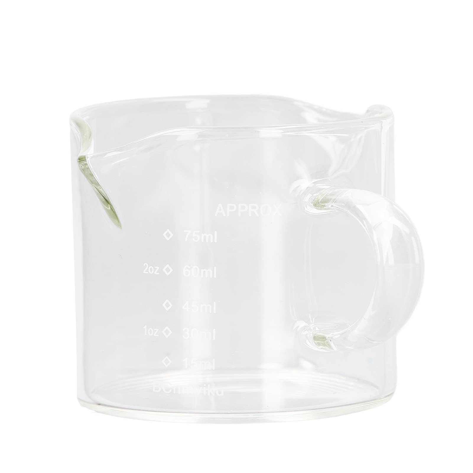 Glass Measuring Cup,75ml Coffee Measuring Cup,Espresso Shot Glasses,High Borosilicate Glass Espresso Cups with Handle Double Spouts with Scale, Ounces and Milliliters, for Kitchen Milk Coffee Espresso