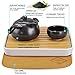 Portable Travel Tea set - Chinese/Japanese Porcelain Gongfu Tea Set, 100% Handmade Traditional Tea Ceremony Set with Tea Can,Teapots, Teacups, Bamboo Tea Tray and Travel Bags (Black)