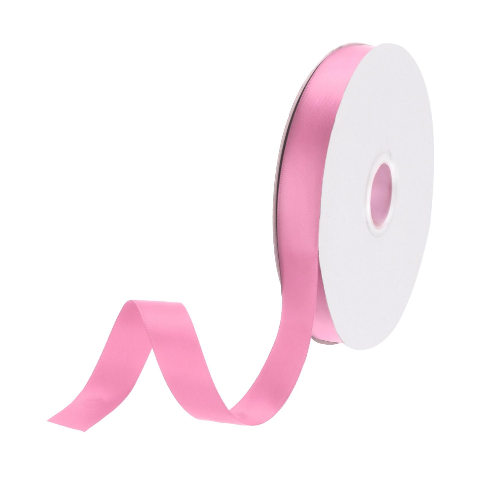 DMiotech 15mm Satin Ribbon 46m/150ft Thin Double Face Fabric Grosgrain Ribbon for Gift Wrapping Floral Hair Flower Bouquet, Pink