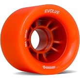 Bont Evolve Professional-Grade Indoor Roller Skate Wheels - High-Performance Polyurethane Speed Wheel Set -Orange 92A - Set of 4 wheels (Orange 92A - Set of 4)