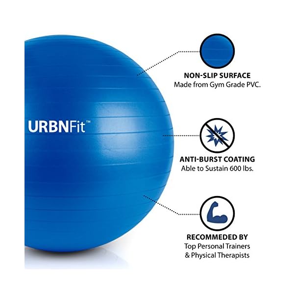 URBNFit Exercise Ball (Multiple Sizes) for Fitness, Stability, Balance