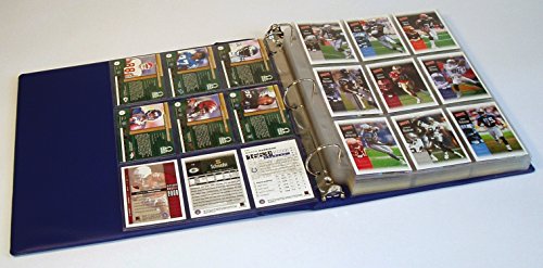 Hobbymaster Football Card Collecting Starter Kit - Album, Pages, Sleeves, Toploaders, Mini-Snap Holders and Storage Box to Store and Protect Your Sports Card Collection (Navy Blue)