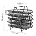 5-Tier Mesh Desk Letter Tray Organizer, Samstar File Holder Tray for Home Office, Slide Back and Forth, Black