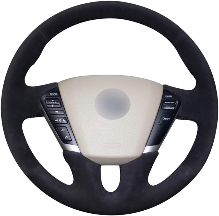 DBBXYQ Hand stitched Black Car Steering Wheel Covers Wrap,For Nissan Teana 2008 2012,For Murano (Z51) 2009 2014,For Quest 2011 2017
