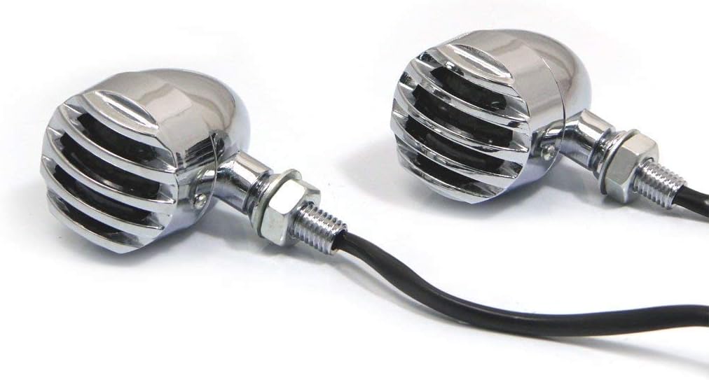 Alchemy Parts Custom LED Indicators Turn Signals with Prison Grill Slats, Silver - Image 3