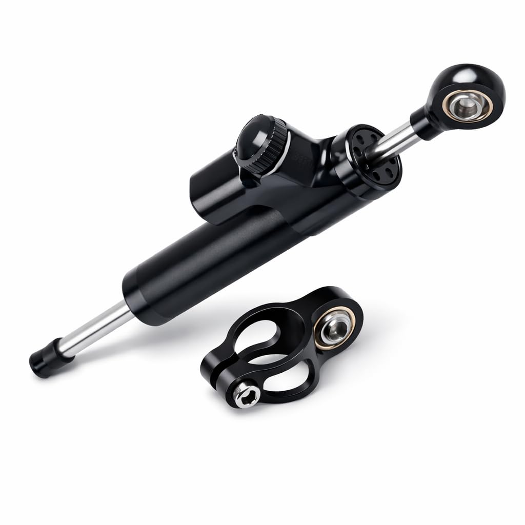 Universal Steering Damper, Motorcycle Steering Damper Stabilizer Linear Reversed Safety Control With Mounting Bracket Shock spring
