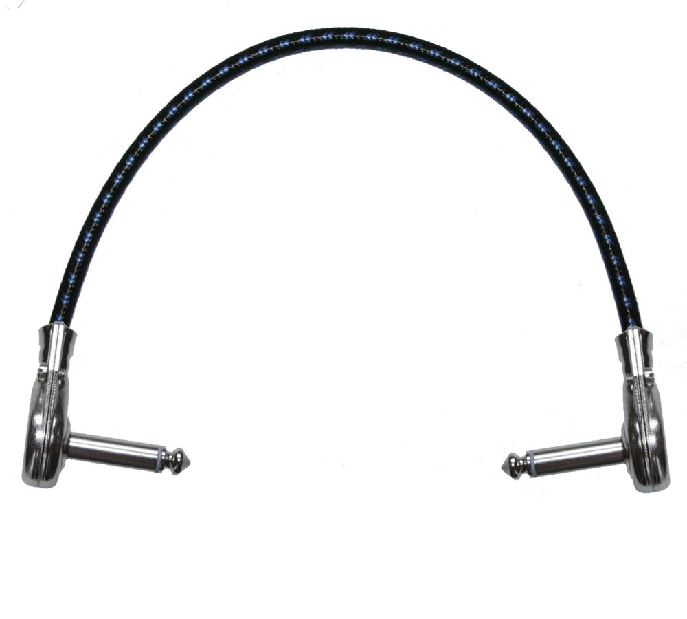Designacable 0.25m Custom Length Switchcraft Pancake Jacks FX Patch Lead Cable - Black/Blue