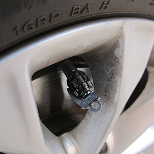 MeiBoAll 4 pcs Car Truck Motorcycle Bike Grenade Aluminum Tire Wheel Valve Stem Caps