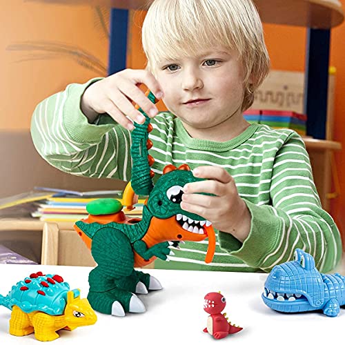 Dinosaur Play Dough Sets for Toddlers, Play Dough Tool Kit for Kids,36