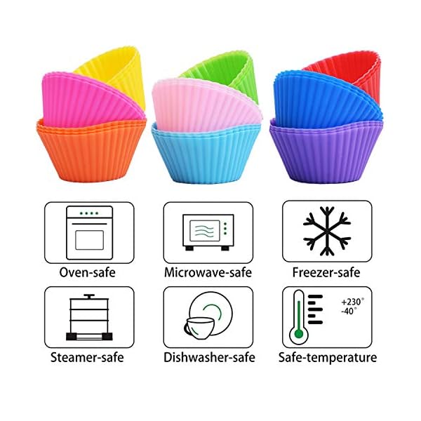 Silicone-Cupcake-Moulds-Cdycam-27-Pcs-Mini-Reusable-Baking-Cases-Cups-Non-Stick-and-Heat-Resistant-Bakeware-Muffin-Puddings-Jelly-Molds-for-Home-Baking-and-Afternoon-Tea-Party Silicone Cupcake Moulds, Cdycam 27 Pcs Mini Reusable Baking Cases Cups Non Stick and Heat Resistant Bakeware Muffin…