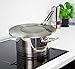 Stainless Steel Splatter Guard with Folding Silicone Handle - Multipurpose Splash Guard Grease Mess Eliminator, Fits Multiple Size Pots and Pans