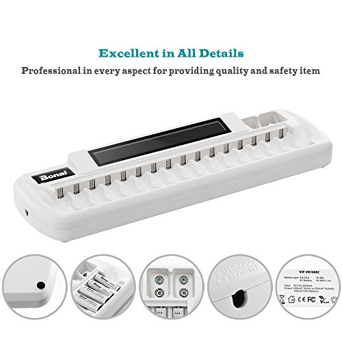 2 BONAI+Rechargeable+Battery+Charger+Batteries