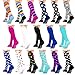 Go2 Compression Socks for Men Women Nurses Runners| Medium Compression Stockings… (Blue White Argyle 16-22 mmHg, Large)
