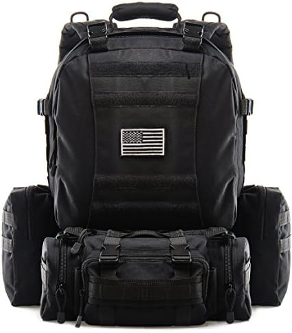 Tactical Military Backpack Outdoor 3-day Assault Pack 50L Rucksack 1000D Army Molle Bug Out Bag Perfect for Hiking Trekking Travelling and Hunting