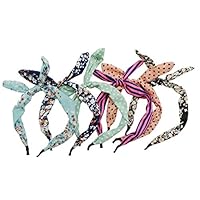 Dodoga Assorted Colorful Bow Tie Headband Hair Band, Hair Accessories for Women, Girls (6pcs Random Color)