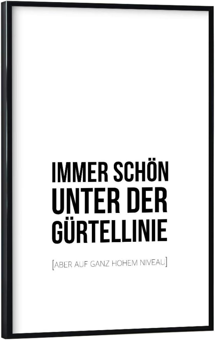 Amazon.de artboxONE Poster mit schwarzem Rahmen 75x50 cm Typografie