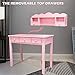 Home Office Furniture Writing Desk,Computer Work Station with Detachable Hutch,5 Drawers(Pink)