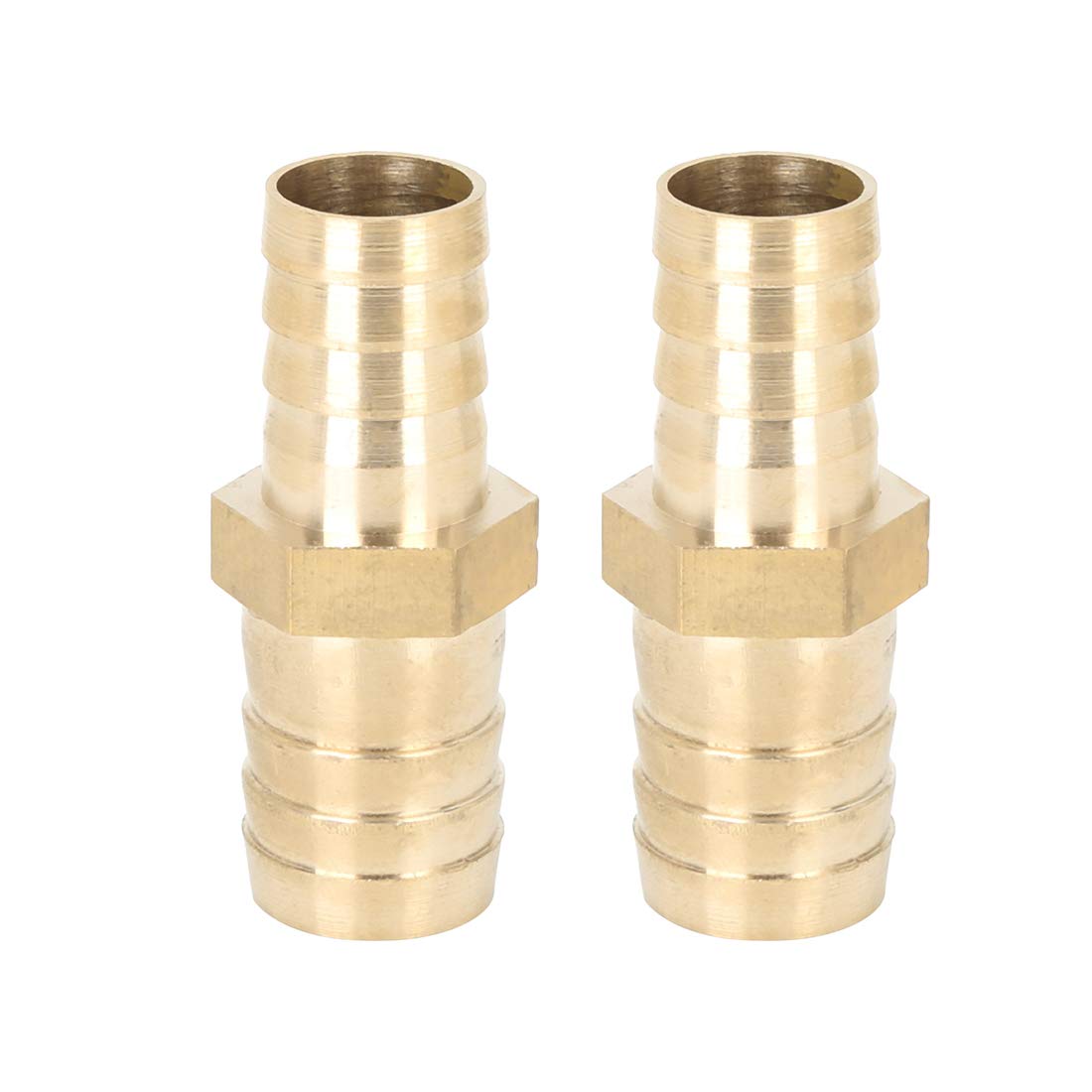 X AUTOHAUX 2 Pcs 19mm to 16mm OD Brass Barb Hose Straight Reducer Splicer Fitting for Air Water Gas Oil