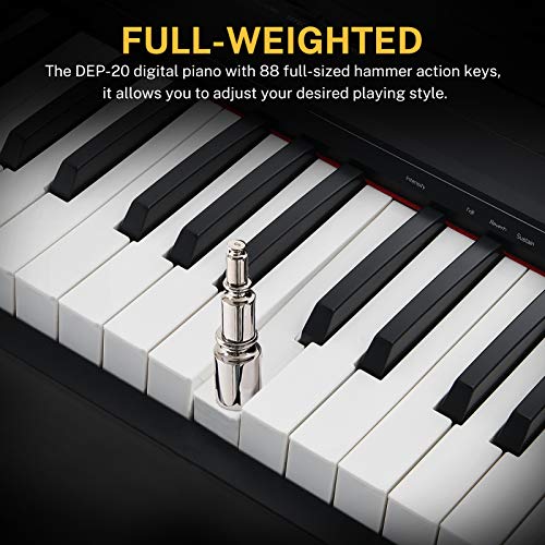 Donner DEP-20 Beginner Digital Piano 88 Key Full Size Weighted Keyboard, Portable Electric Piano with Furniture Stand, 3… - Image 3