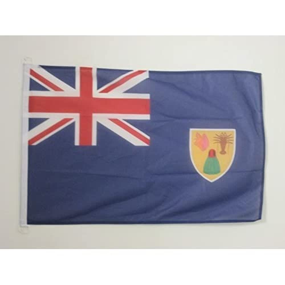 AZ FLAG - Turks and Caicos Islands Flag - 2x3 Ft - For Outdoor - Turks and Caicos Islander Banner Knitted Polyester with Two Plastic Rings - Fade Resistant - Vivid Colors - 2' x 3' Feet - 90x60 Cm
