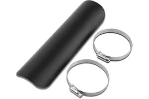 equlup Exhaust Pipe Heat Shield, Metal Steel Motorcycle Exhaust Pipe Heat Shield Universal Motorbike Cover Guard Muffler Staight Cover for Motorcycle(Black)