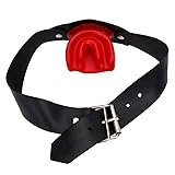 Latex Mask with Bite Gags Belt with Mouth Lip