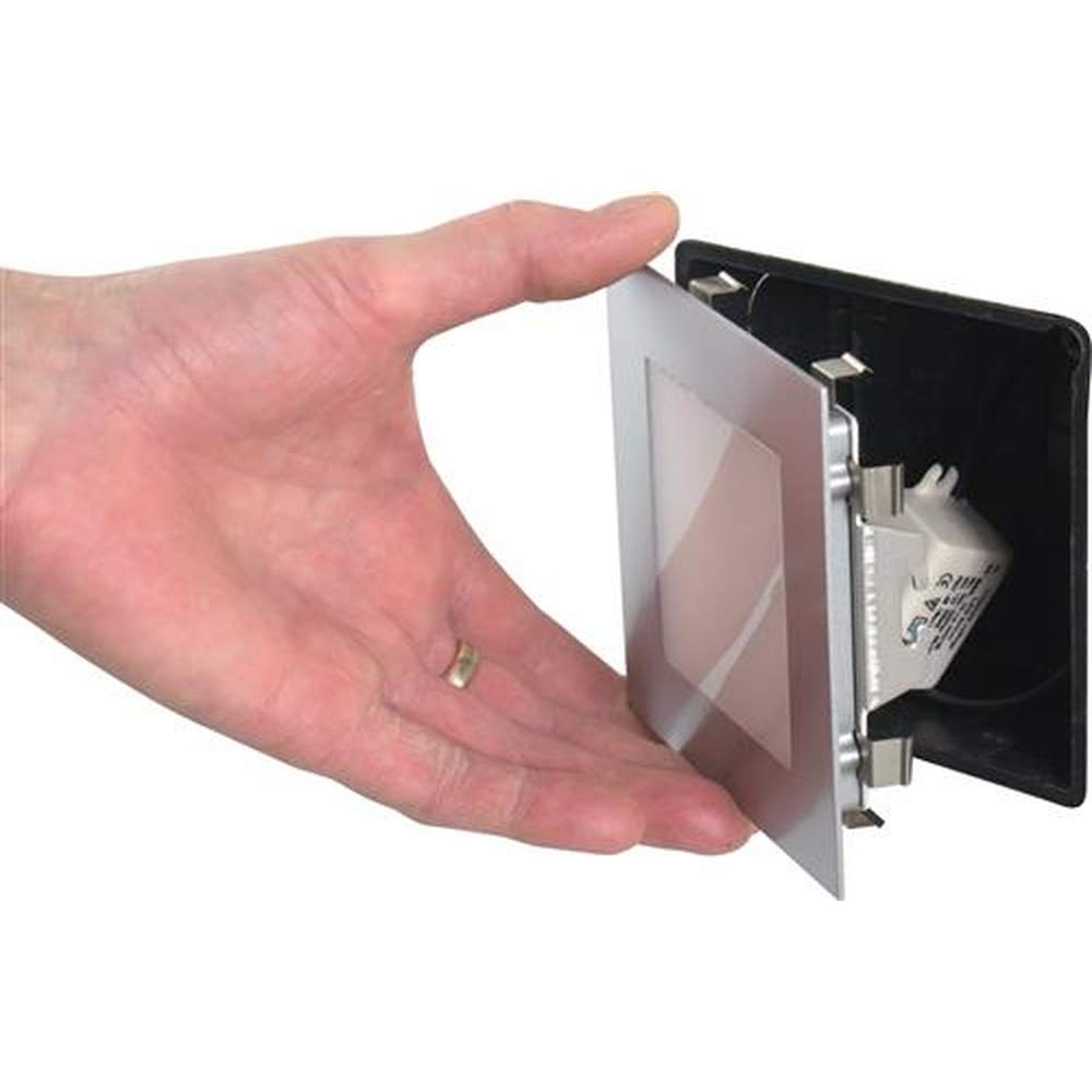 Heitronic 27635 Recessed Outdoor Wall Light, Aluminium, Integrated, 10.7 x 10.7 cm, Silver