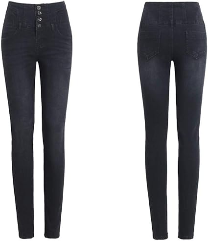 Ladies Woman Denim Jeans Ladies Loose Casual Stretch High Waist Pencil Jeans Skinny Hip Dark Denim Jeans Metal Buckle Cowboy Pants For Women Color Black Size 5xl Amazon Co Uk Kitchen