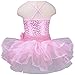 TFJH Kids Little Girls' Ballet Flower Sequin Sleeveless Leotard Tutu
