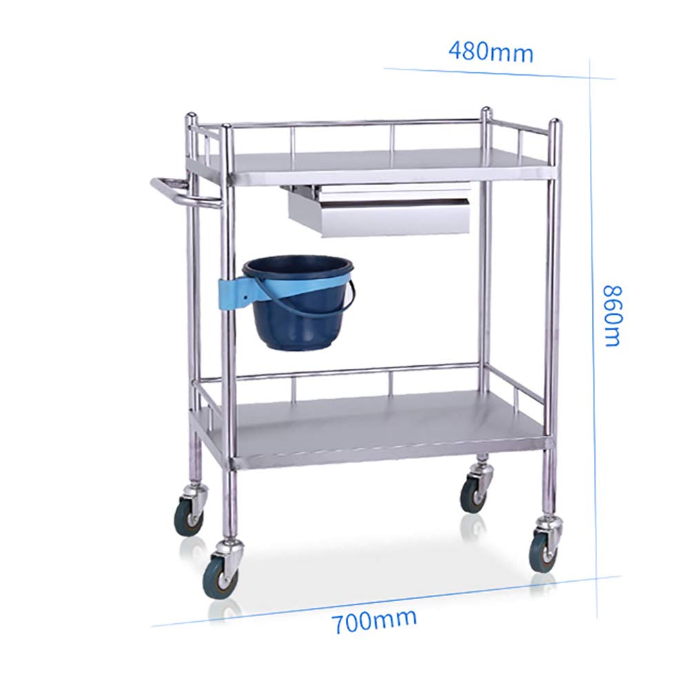 2 Shelf Lab Clinics Catering Trolley With Locking Wheels Utility