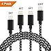 DTLake DFAGR [4 Pack] Lightning Cable, [3FT 6FT 6FT 10FT] Charge Cable Nylon Braided USB Charging and Syncing Cord Compatible with iPhone X/8/8 Plus/7/7 Plus/6S/6S Plus/iPad, etc (Black)