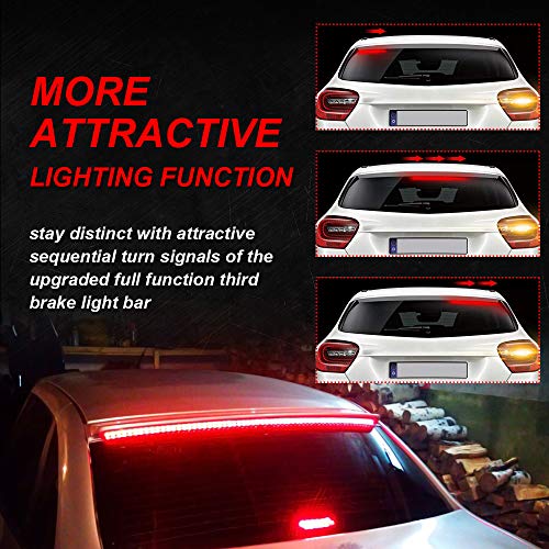 LED Third Brake Light Strip Bar, 5 Function Sequential Turn Signal